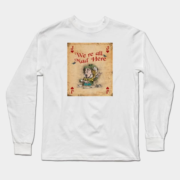 Mad Hatter Long Sleeve T-Shirt by tfortwo